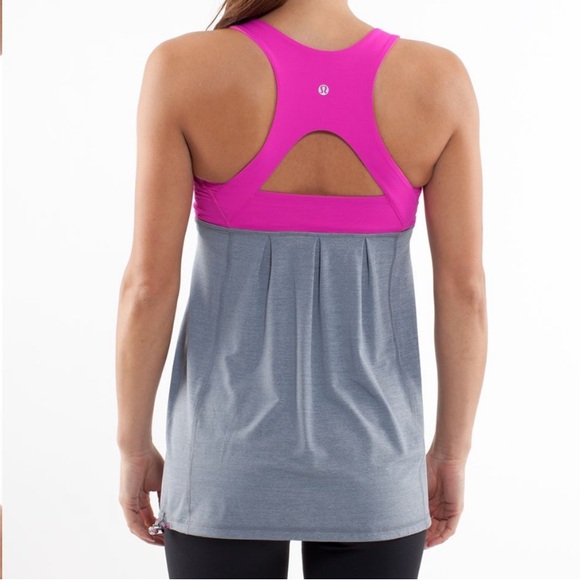 Lululemon Run: Your Heart Out Tank-Paris Pink/Heathered Blurred Grey-Size 6 - Picture 2 of 12
